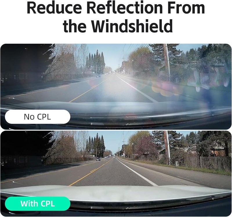 90Go CPL Filter for REDTIGER 4K Dash Cam F17(Not Compatible with F7N Series/F17 Elite),Circular Polarizer Lens for Front Camera,Enhance Video Clarity,Reduce Glare,Perfect for 2160P Ultra HD Recording. - Image 2